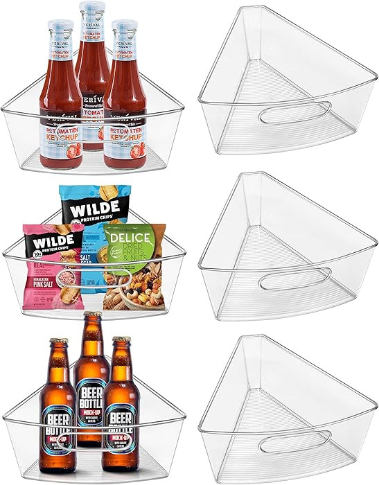 Lazy Susan Organizer Bins for 26"-27" Diameter Corner Cabinet Lazy Susan, 6 Pack, Clear Plastic C... | Amazon (US)