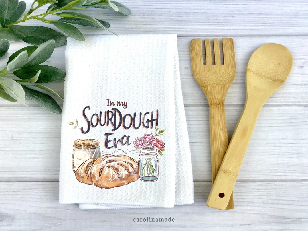 In My Sourdough Era Dish Towel, Gift for Baker, Waffle Weave Kitchen Towel, Baking Lovers Gift, S... | Etsy (US)