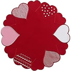OWENIE Valentine's Day Placemats Set of 4, Embroidered Red Placemat for Kitchen Dining Table, 15 ... | Amazon (US)
