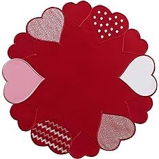 OWENIE Valentine's Day Placemats Set of 4, Embroidered Red Placemat for Kitchen Dining Table, 15 ... | Amazon (US)