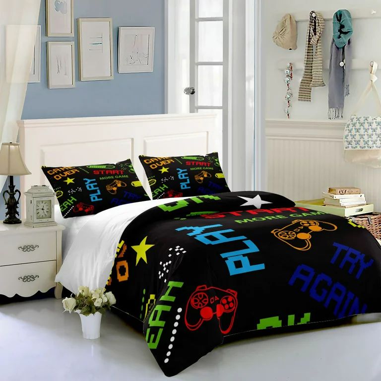 Modern Gaming Bedding for Boys Kids Gamer Comforter Set Full Size Boy Teens Adult The Comfy Beddi... | Walmart (US)
