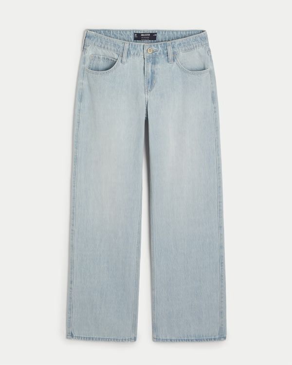Women's Low-Rise Light Wash Baggy Jeans | Women's Bottoms | HollisterCo.com | Hollister (US)