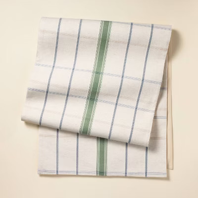 14"x72" Plaid Table Runner Navy - Hearth & Hand™ with Magnolia | Target