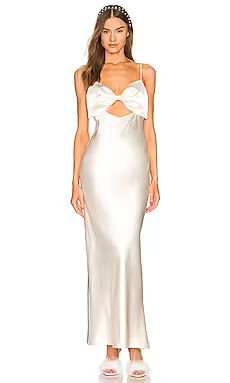 fleur du mal Bow Slip Dress in Ivory from Revolve.com | Revolve Clothing (Global)