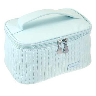 Unique Bargains Polyurethane Faux Leather Large Makeup Bag Brush Organizer for Women 1 Pc Blue | Target