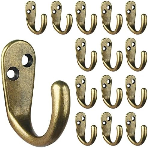IBosins 15PCS Coat Hooks Wall Mounted Single Prong Robe Hook for Hanging Towel Hooks with 30 Scre... | Amazon (US)