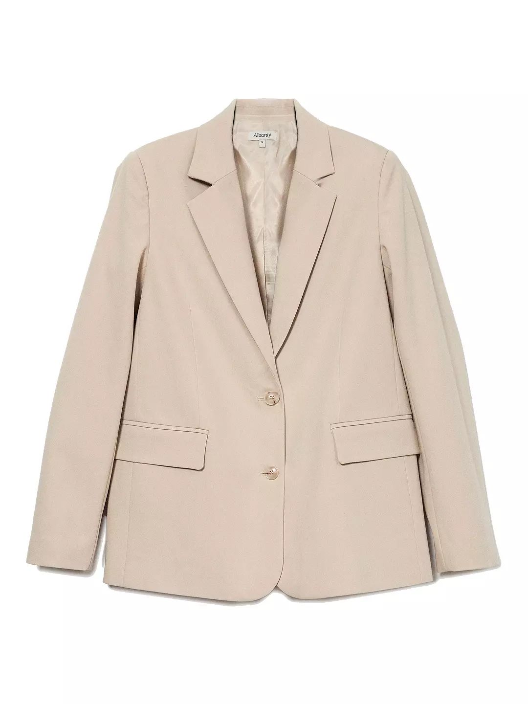 Albaray Relaxed Fit Tailored Single Breasted Blazer, Stone | John Lewis (UK)