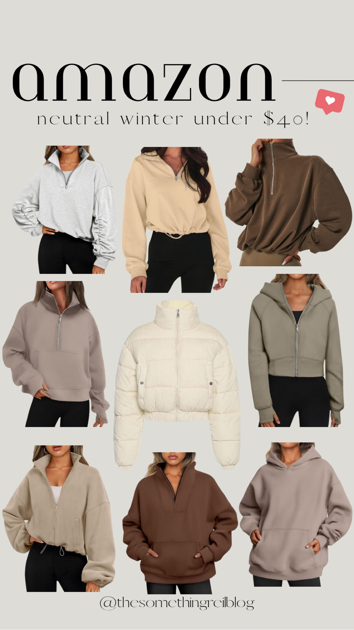 Amazon Neutral Winter Outerwear UNDER $40! 🤎❄️ 
 
Winter Wear
Winter Outfits
Neutrals
Pullovers
Puffer Coat
Hoodie
Sweatshirt
Quarter Zip
Outerwear
Amazon


#LTKSeasonal #LTKstyletip #LTKfindsunder50