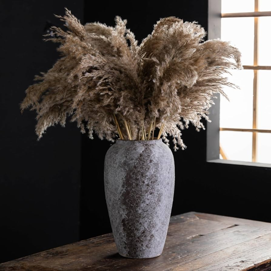 Rustic Distressed Large Ceramic Vase, Terracotta Pottery Tall Decorative Vases, Concrete Vases Cl... | Amazon (US)