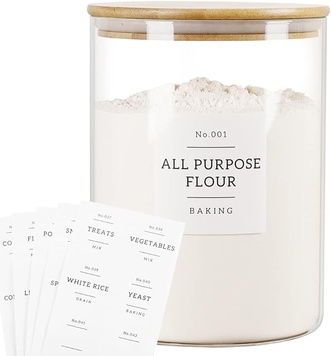 Large Glass Storage Jars With Airtight Bamboo Lid - 100 Fl Oz Thicken Kitchen Glass Food Storage ... | Amazon (US)