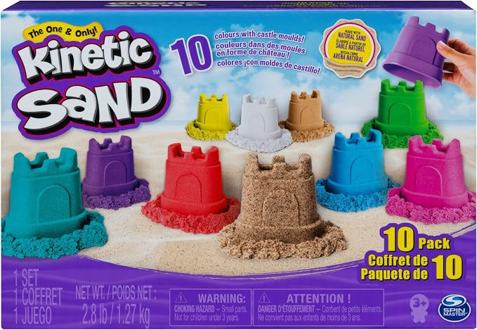 Kinetic Sand, Castle Containers 10-Color Pack Colored Sand Toys for Kids Aged 3 and up | Amazon (US)