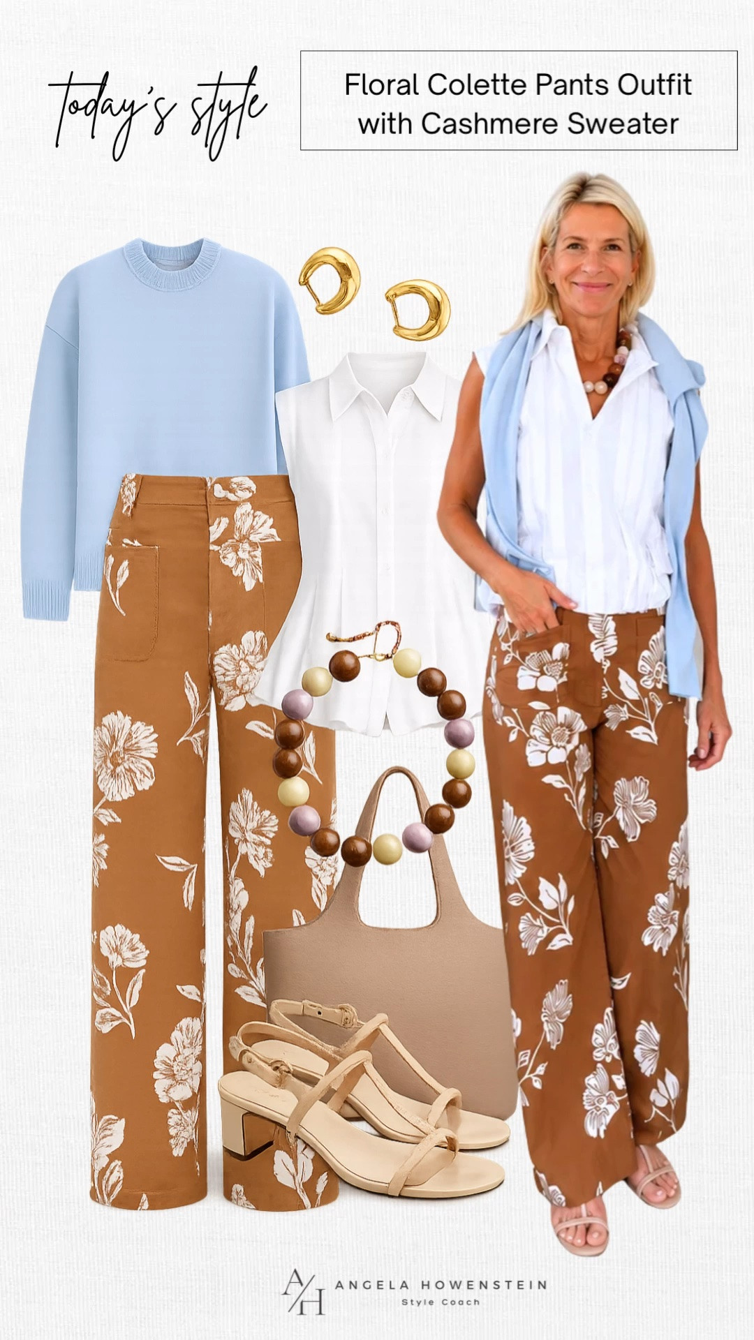 These floral Colette pants are one of my favorites, and I love how a soft blue sweater adds the perfect pop of color. Pair it with a crisp white blouse, neutral accessories, and block heels for an effortless outfit that works from brunch to dinner.

❤️ Heart = Support my posts
📌 Save = Get sale & restock alerts
🛍️ Follow me on LTK for more effortless everyday style.

#LTKootd #LTKOver40 #LTKSeasonal