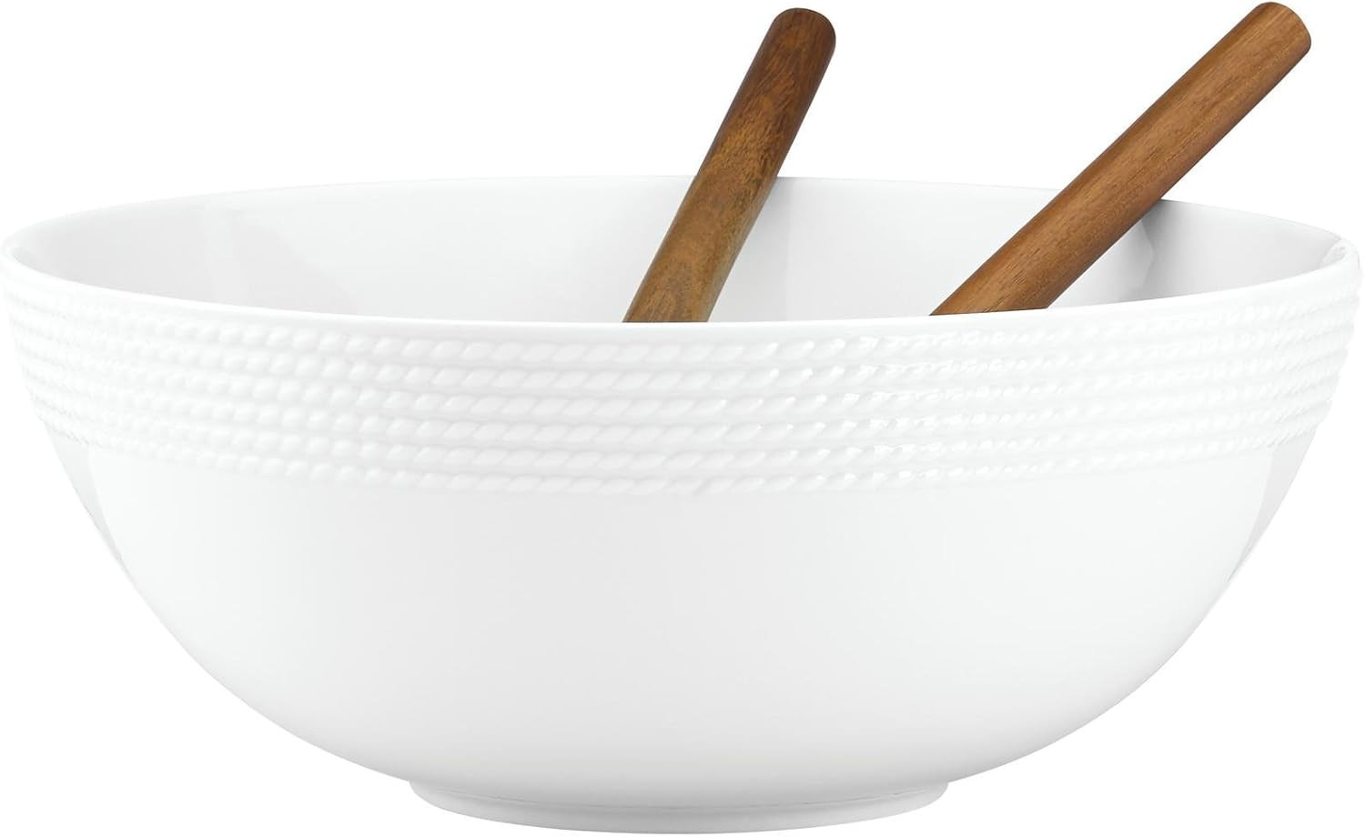 KATE SPADE Wickford Salad Set with Wood Servers, 4.80 LB, White | Amazon (US)