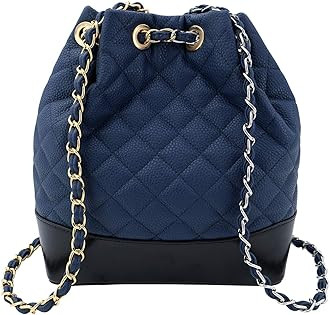 Women Quilted Hobo Backpack Fashion Casual Bucket Shoulder Lightweight Travel Bag | Amazon (US)