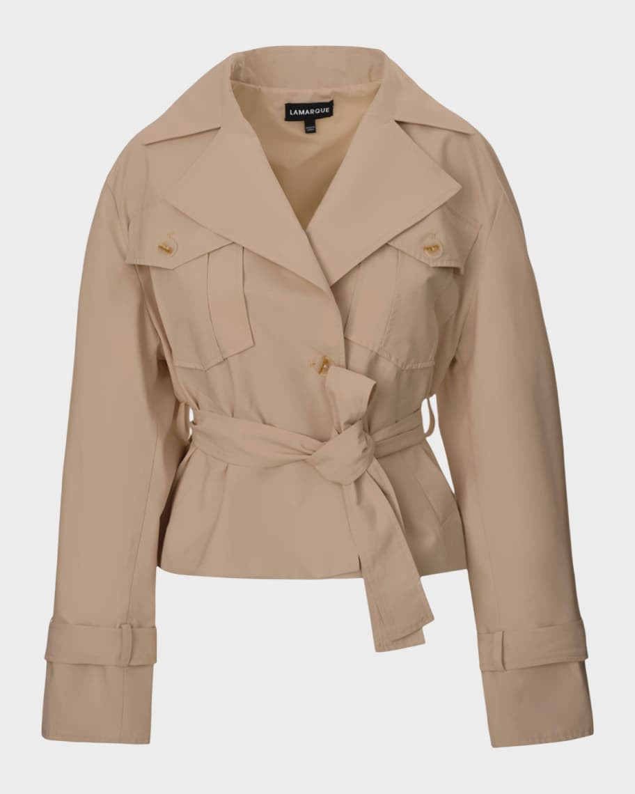 LaMarque Quinn Cropped Trench Jacket | Neiman Marcus