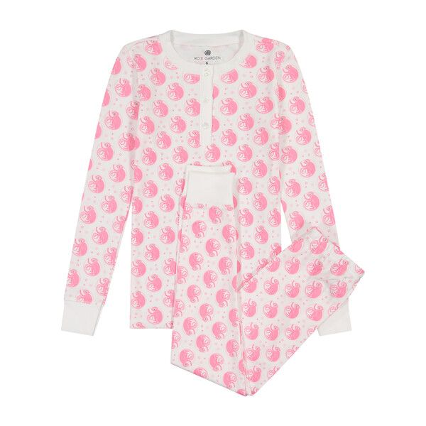 Cameron Kids Pajama Set, Bubbles Pink | Maisonette