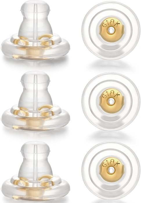 Earring Backs, Silver Silicone Earring Backs Replacements for Studs/Droopy Ears, Hypoallergenice ... | Amazon (US)