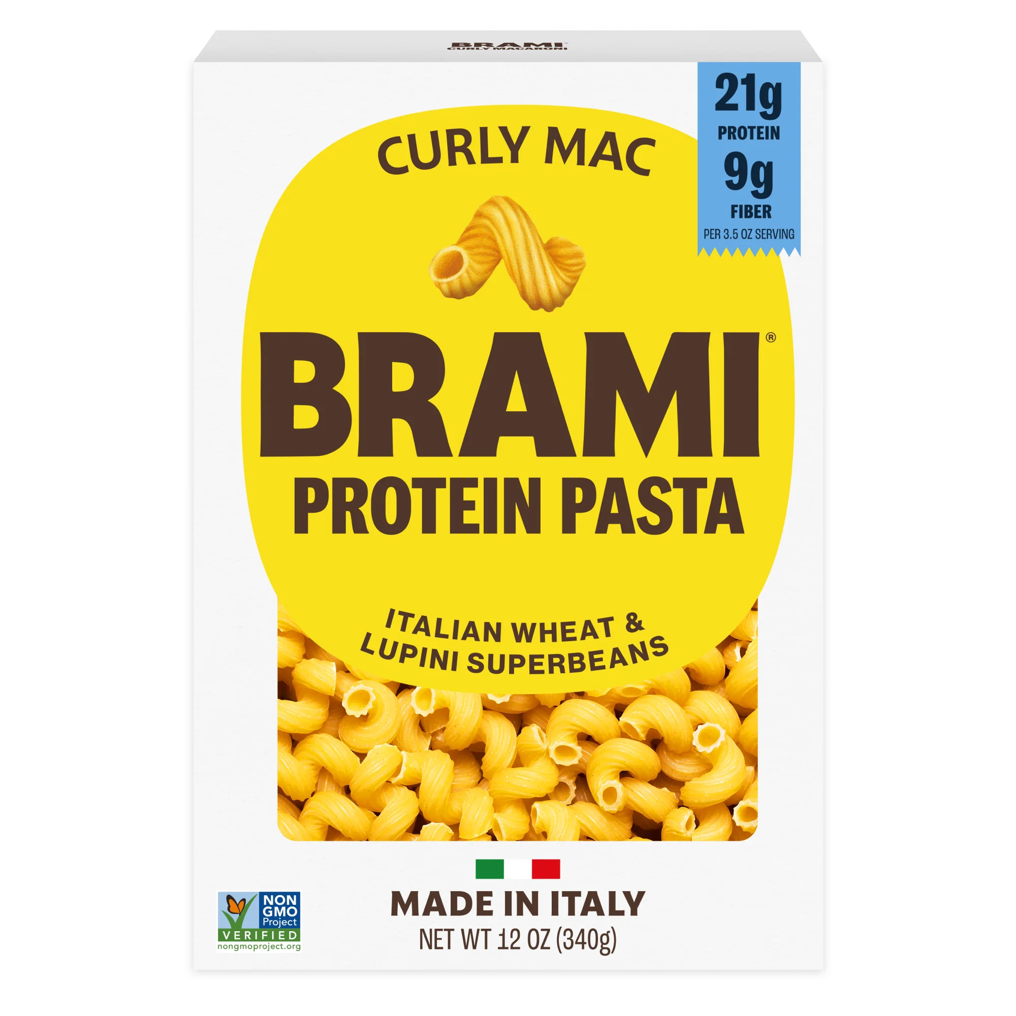 Brami Curly Mac High Protein Pasta, Made in Italy, 21g Protein, High Fiber, Durum Wheat Plus Lupi... | Walmart (US)