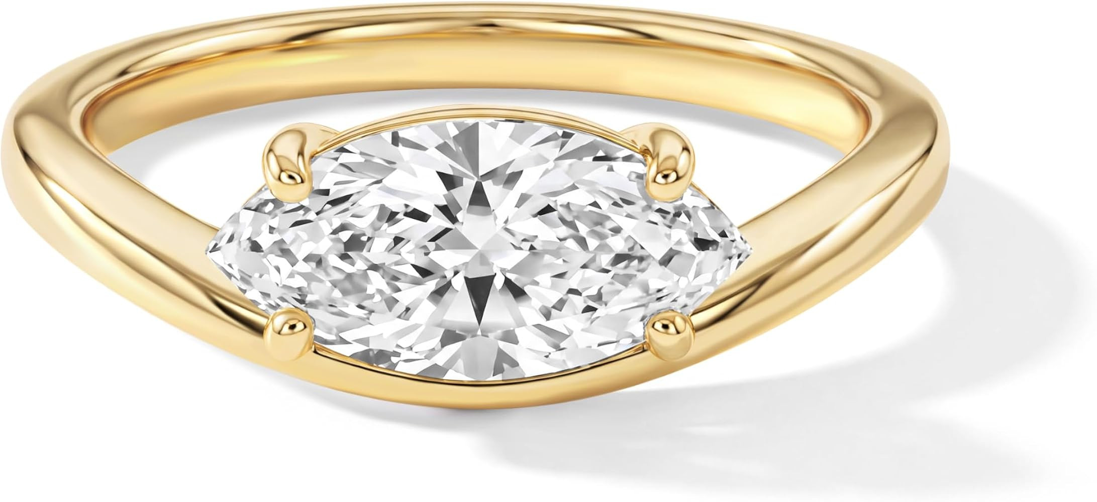 14K Gold-Plated Wedding Bands for Women Dainty Stackable Cubic Zirconia Promise & Engagement Ring... | Amazon (US)