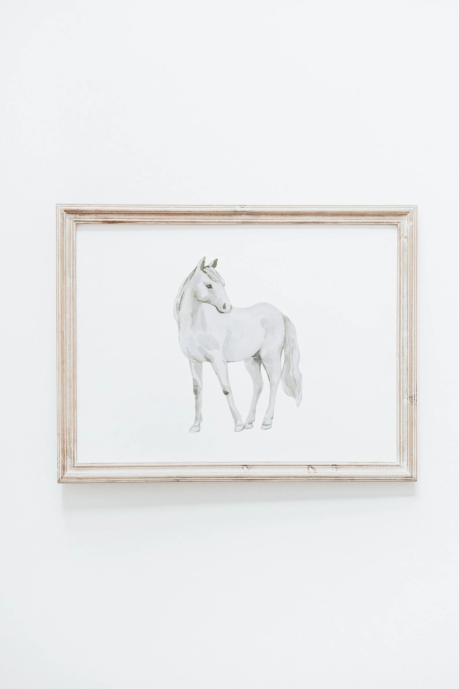 White Horse Print, Horse Wall Art, Nursery Prints, Horse Nursery, Farm Nursery, Watercolor Horse,... | Etsy (US)