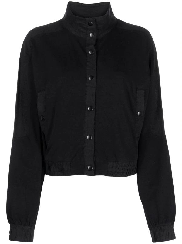 high-neck linen jacket | Farfetch Global