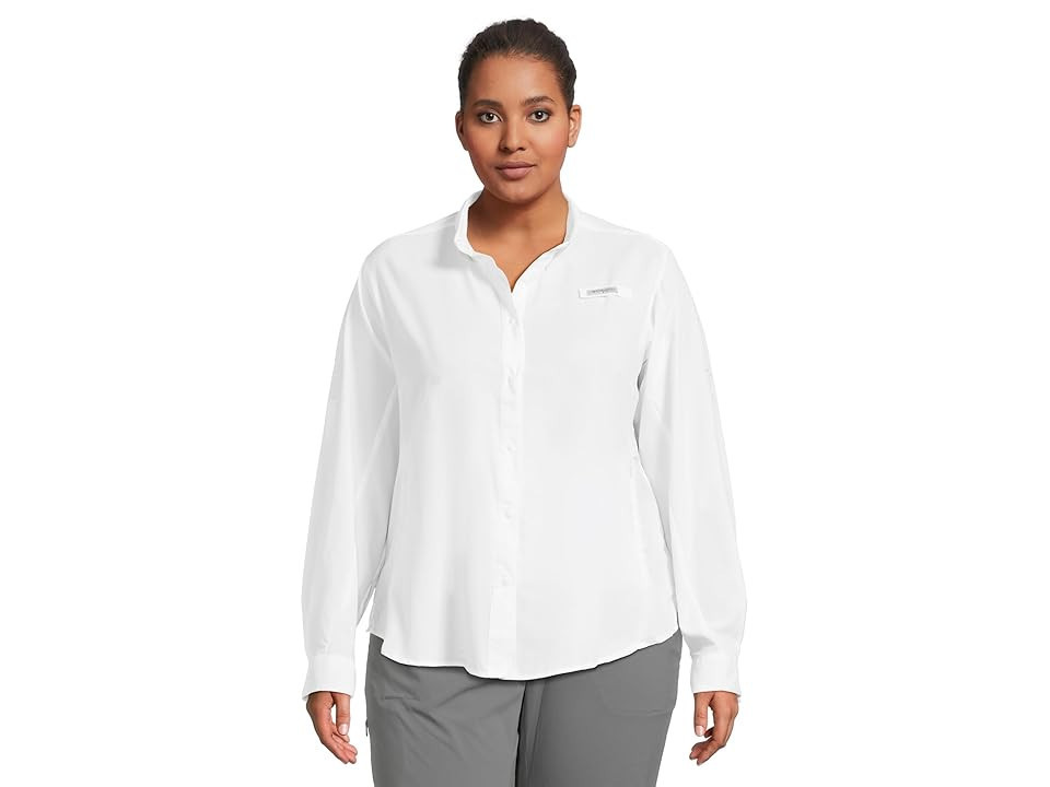 Columbia Plus Size Tamiamitm II Long Sleeves Shirt Women's Long Sleeve Button Up White 1 : 2X, Mesh/Polyester | Zappos