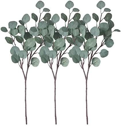 ZHIIHA Artificial Eucalyptus Garland Long Silver Dollar Leaves Foliage Plants Greenery Fake Plastic  | Amazon (US)