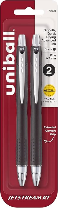 Uniball Jetstream RT 2 Pack, 0.7mm - Black Ballpoint Pens - Wirecutter Best Pen, School Pens, Ink... | Amazon (US)