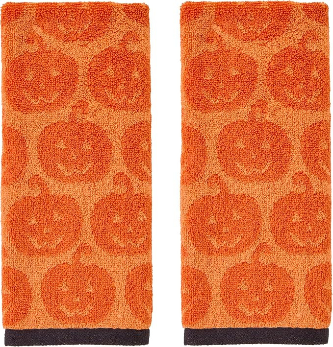 SKL Home Halloween Jack-O-Lantern 100% Cotton Jacquard 2pc Hand Towel Set, Reversible, Soft & Abs... | Amazon (US)
