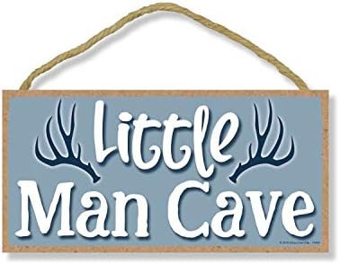 Honey Dew Gifts Little Man Cave 5 inch by 10 inch Hanging Boys Room Decor, Wall Art, Decorative W... | Amazon (US)