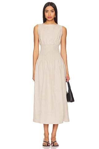 FAITHFULL THE BRAND La Canella Midi Dress in Natural from Revolve.com | Revolve Clothing (Global)