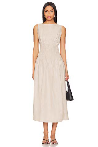 FAITHFULL THE BRAND La Canella Midi Dress in Natural from Revolve.com | Revolve Clothing (Global)