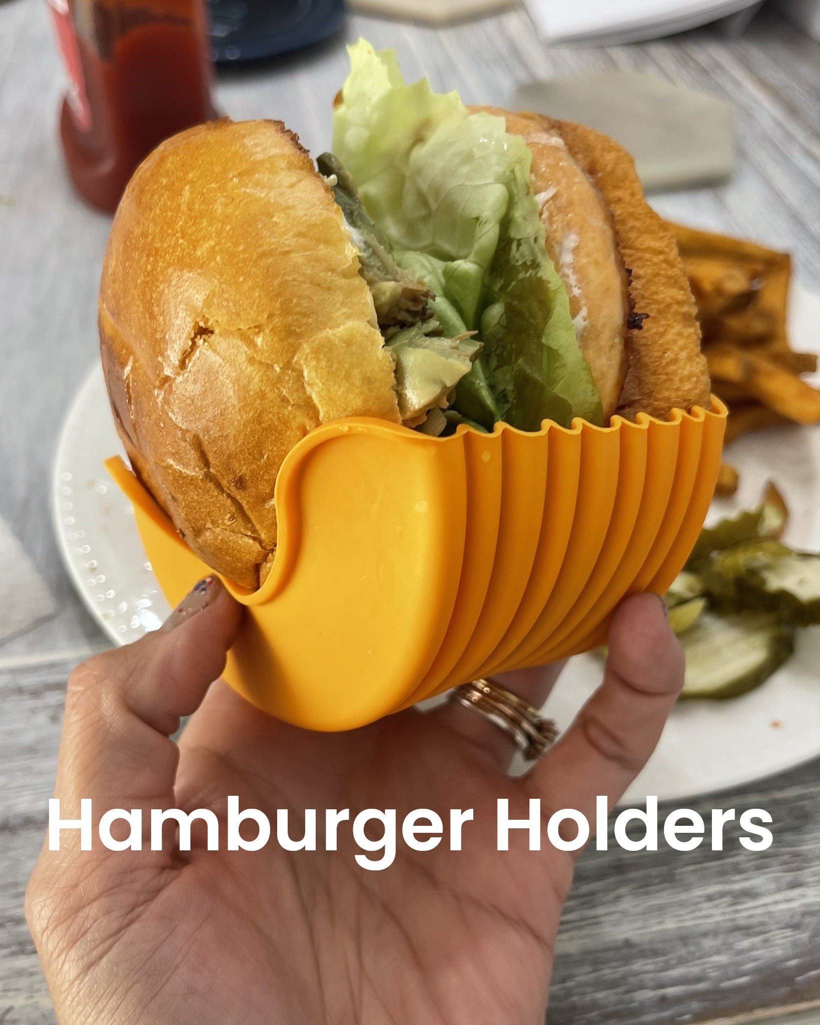 If it doesn’t get all over the place… it doesn’t belong in your face! 

These dishwasher safe silicone burger holders are a must have for those with sensory issues or just don’t like touching food. They are also great for kids who have trouble keeping  burger ingredients together. The holder is soft yet grippy so everything stays secure and any drippy mess is contained. Host gift idea for summertime grilling parties  


#LTKSeasonal #LTKFamily #LTKHome