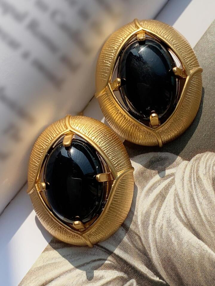 2 pièces Boucles d'oreilles à détail ovale | SHEIN