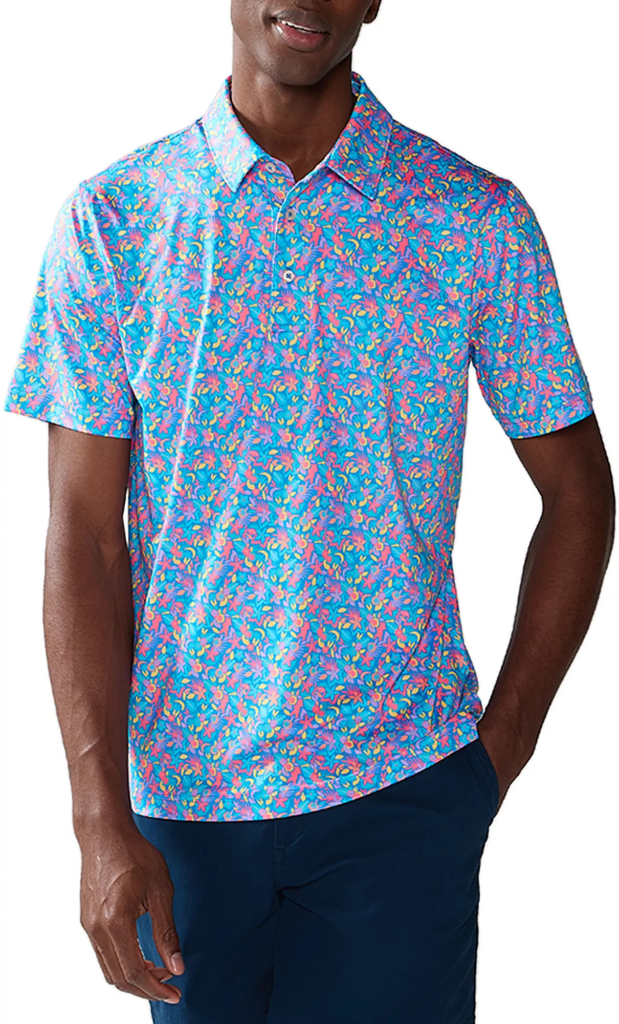 chubbies Men's Lightweight Performance Polo, Large, Spade Print | Great Father's Day Gift | Public Lands