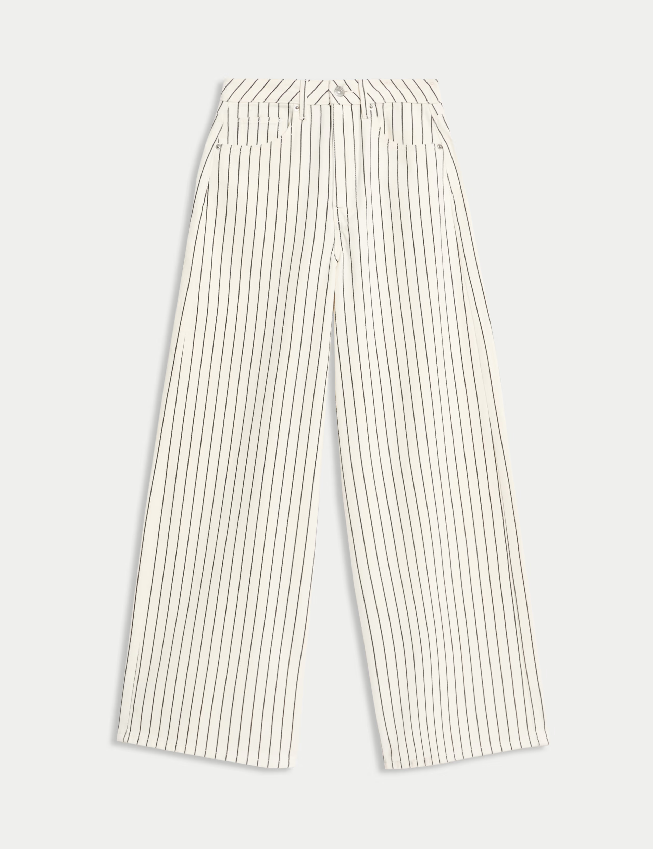Pure Cotton Striped Wide Leg Trousers | Marks & Spencer (UK)