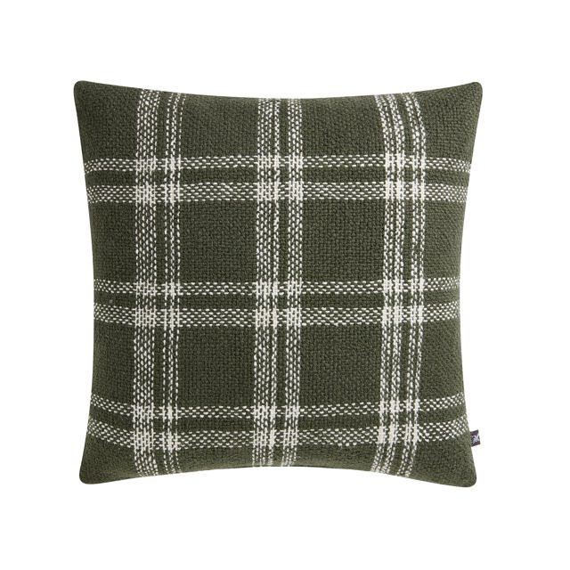 My Texas House Emerson 20" x 20" Green Plaid Reversible Decorative Pillow | Walmart (US)