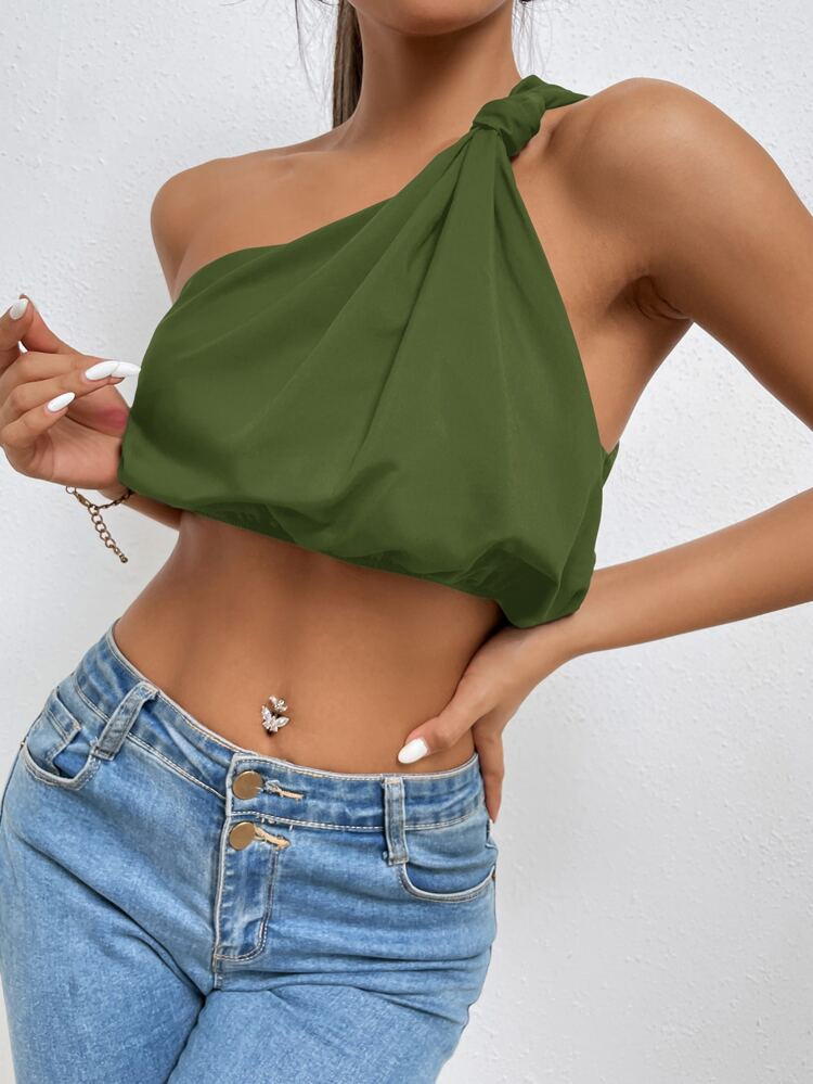 One Shoulder Crop Top | SHEIN