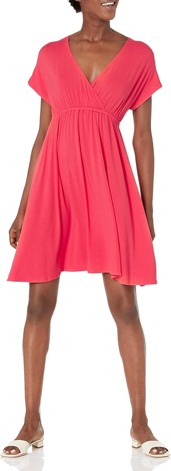 Amazon Essentials Women's Surplice Dress (Available in Plus Size) | Amazon (US)