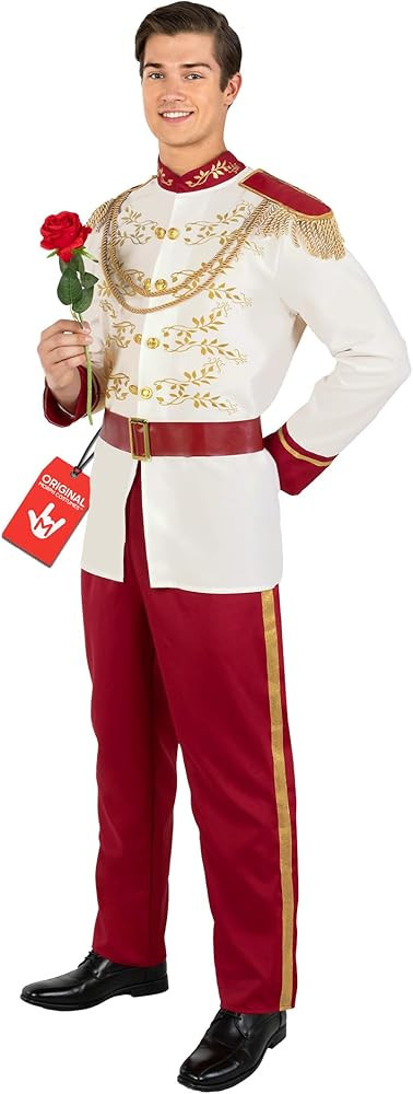Morph White Prince Costume Men Prince Charming Costume Adult Outfit Men Storybook Halloween Costu... | Amazon (US)