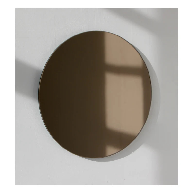 Orbis™ Bronze Tinted Round Contemporary Frameless Mirror, Customisable - Etsy | Etsy (US)
