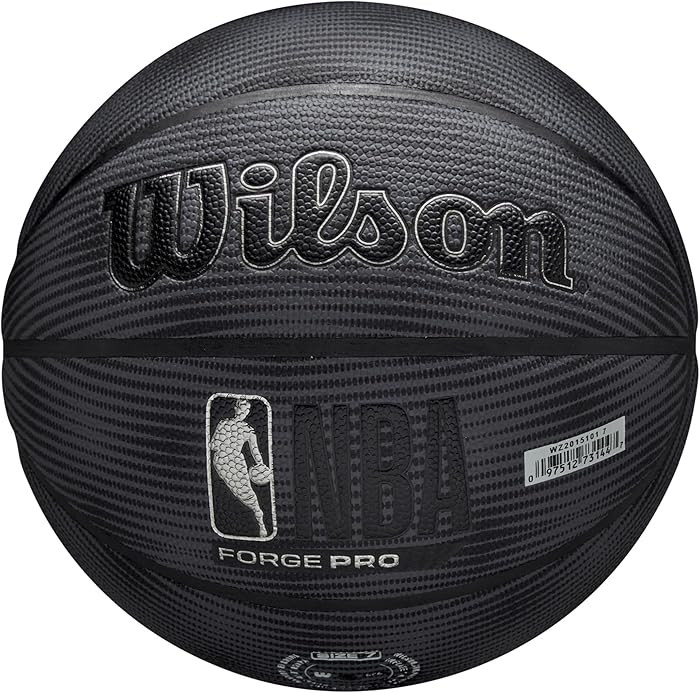 WILSON NBA Forge Pro Midnight Indoor/Outdoor Basketball - Black/Silver, Size 7-29.5" | Amazon (US)
