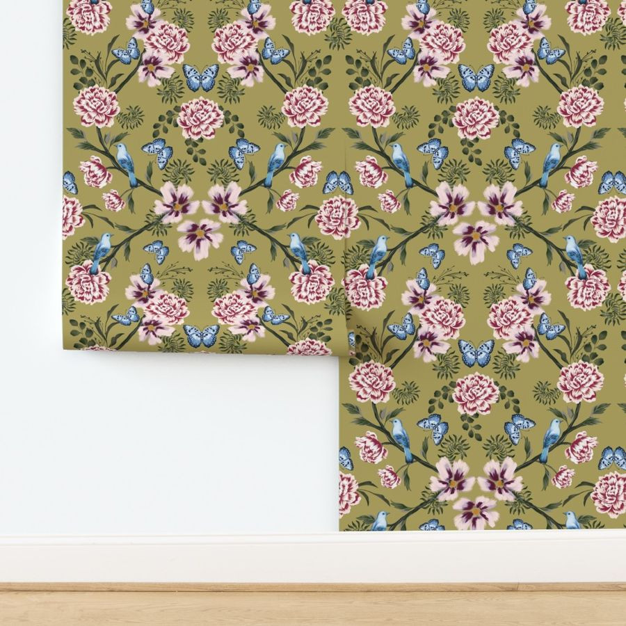 Wallpaper in Floral Frenzy Fern | Spoonflower