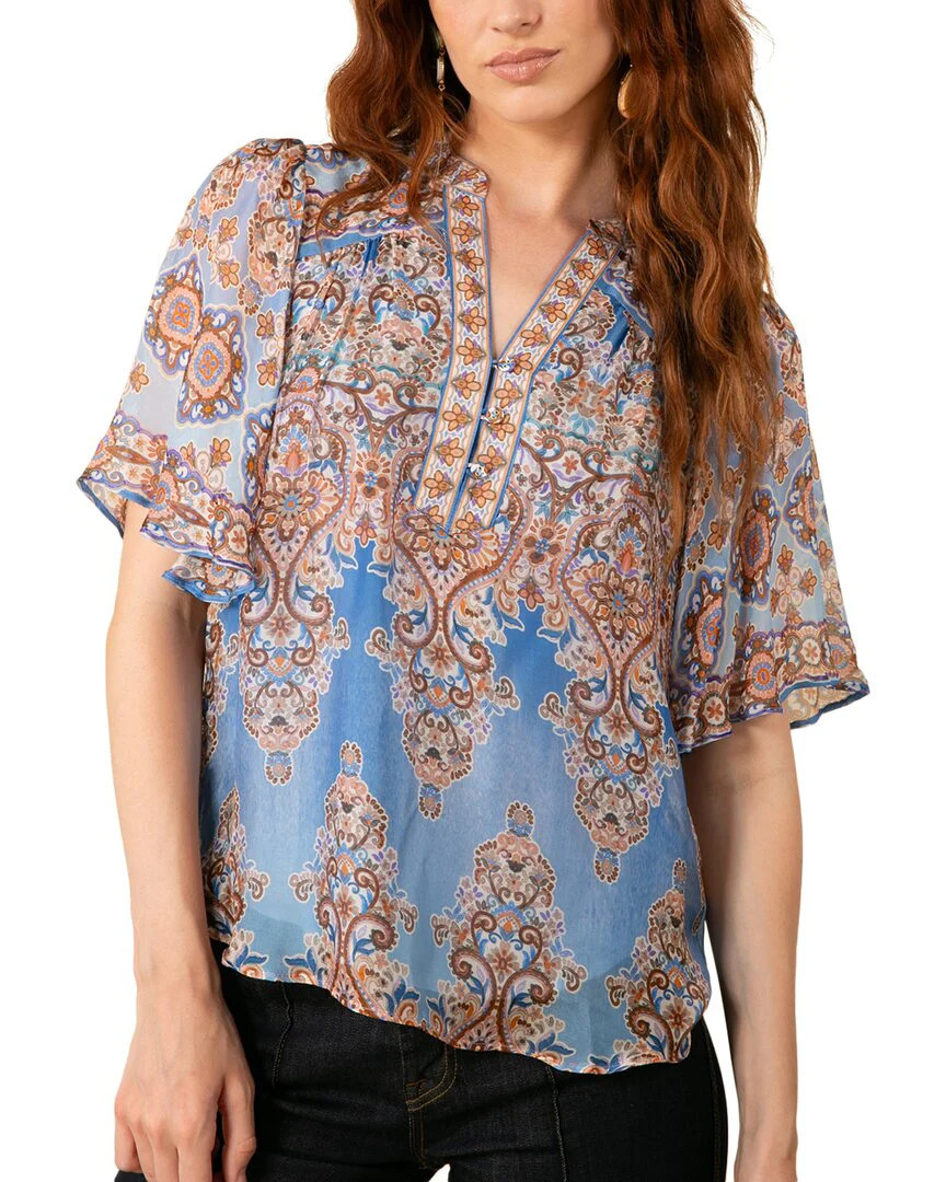 Hale Bob Adriana Silk-Blend Blouse | Shop Simon