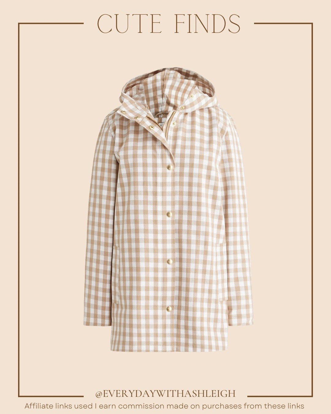 
Soft Autumn must-have 🤎 This warm beige gingham rain jacket is the perfect neutral layering piece. The muted camel tones + soft cream check make it effortless to style with denim, ivory, or rich browns. Classic, timeless, and a closet staple for anyone who loves warm, understated pieces. #SoftAutumn
#SoftAutumnStyle
#WarmNeutrals
#GinghamStyle
#NeutralWardrobe
#CapsuleCloset
#ClosetStaples
#TimelessStyle
#ClassicWithATwist
#EverydayLayers
#MutedTones
#FallReady
#SpringLayers

#LTKSeasonal #LTKootd #LTKgrwm