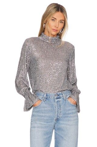 1. STATE Sequin Drape Back Top in Silver Dust from Revolve.com | Revolve Clothing (Global)