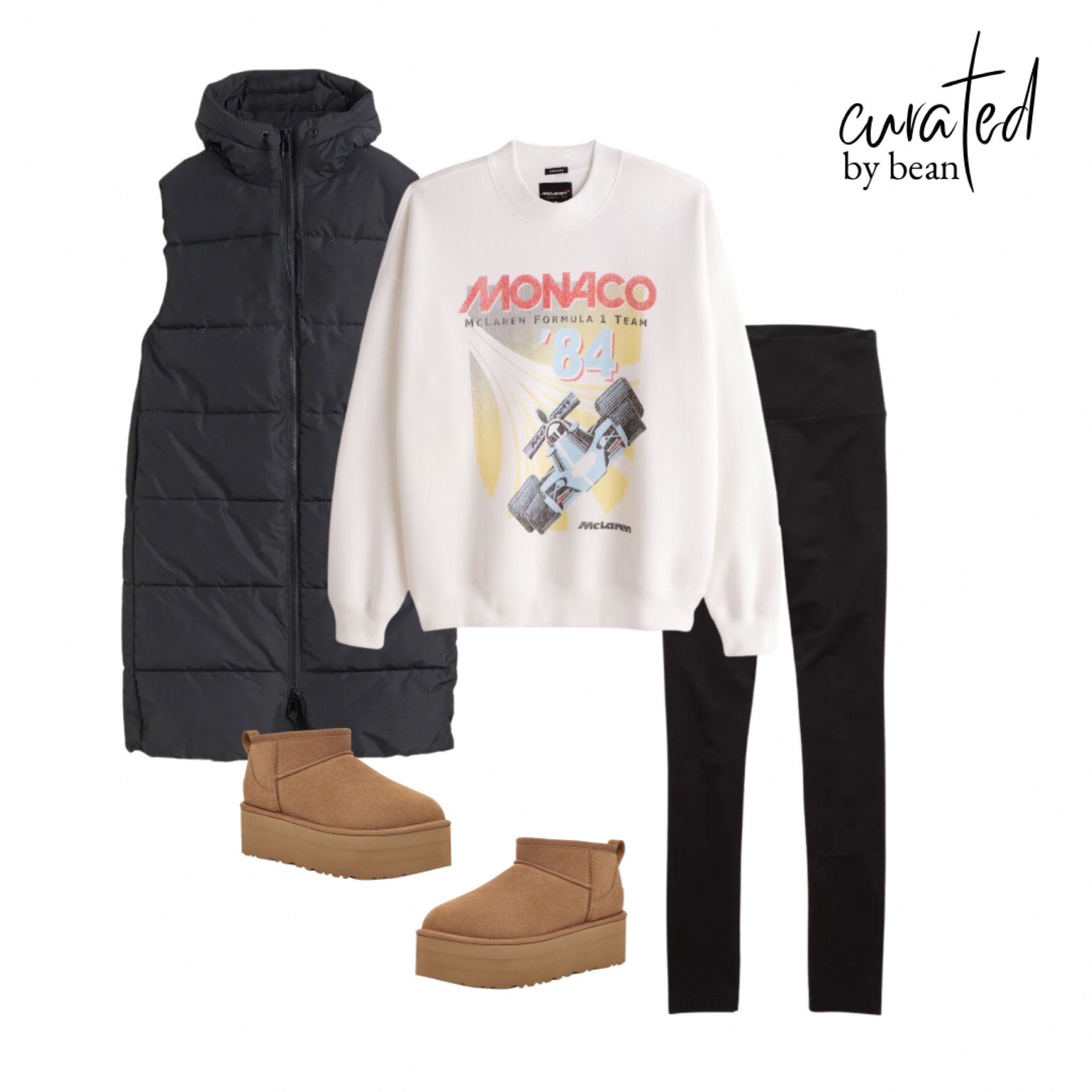 Travel outfit ❤️ puffy vest. Puffer vest. Puffer puffy filet. Oversized sweatshirt. Platform uggs.

#LTKtravel #LTKBacktoSchool #LTKSeasonal