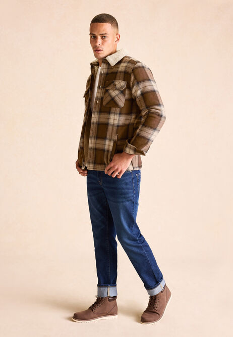 Mens Dark Blue Wash Straight Leg Jeans | Peacocks