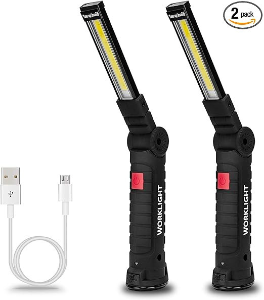 Lmaytech Tool Gifts for Men 2Pack Rechargeable LED Work Lights with Magnetic Base, 360° Rotation... | Amazon (US)