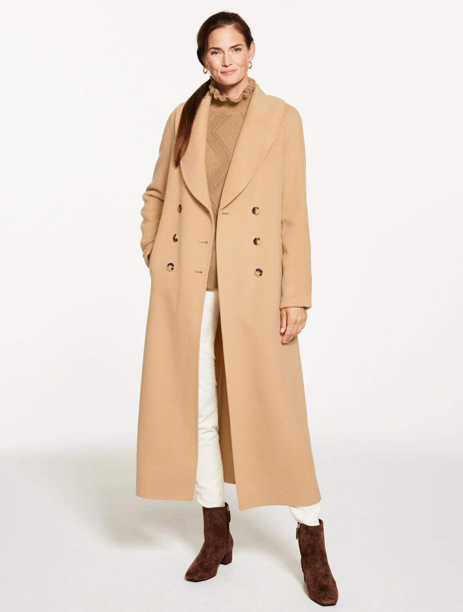 Wool Blend Shawl Collar Coat | Talbots